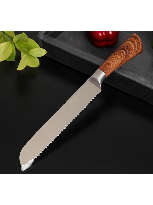 Нож кухонный Доляна Forest, хлебный, лезвие 20 см