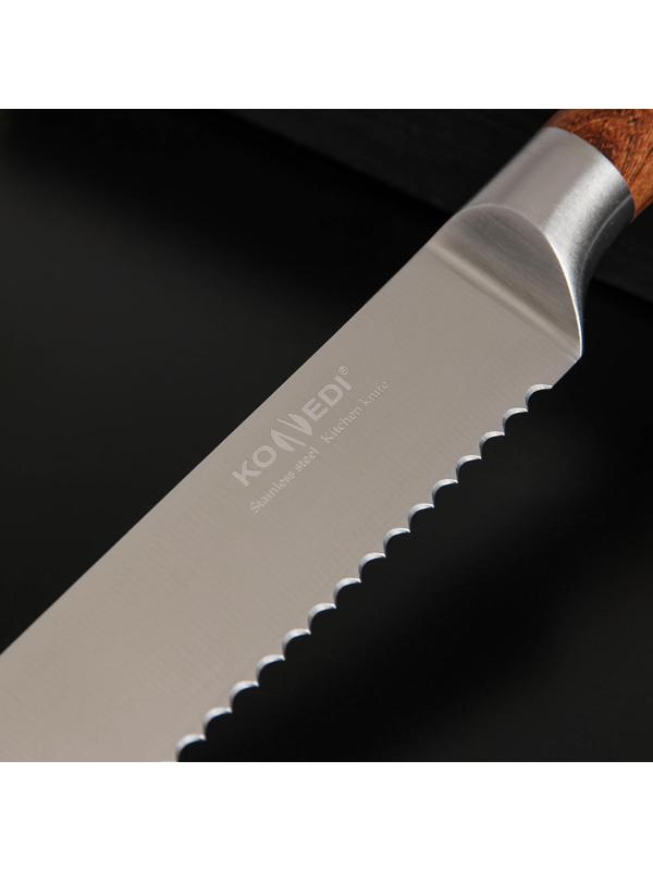 Нож кухонный Доляна Forest, хлебный, лезвие 20 см