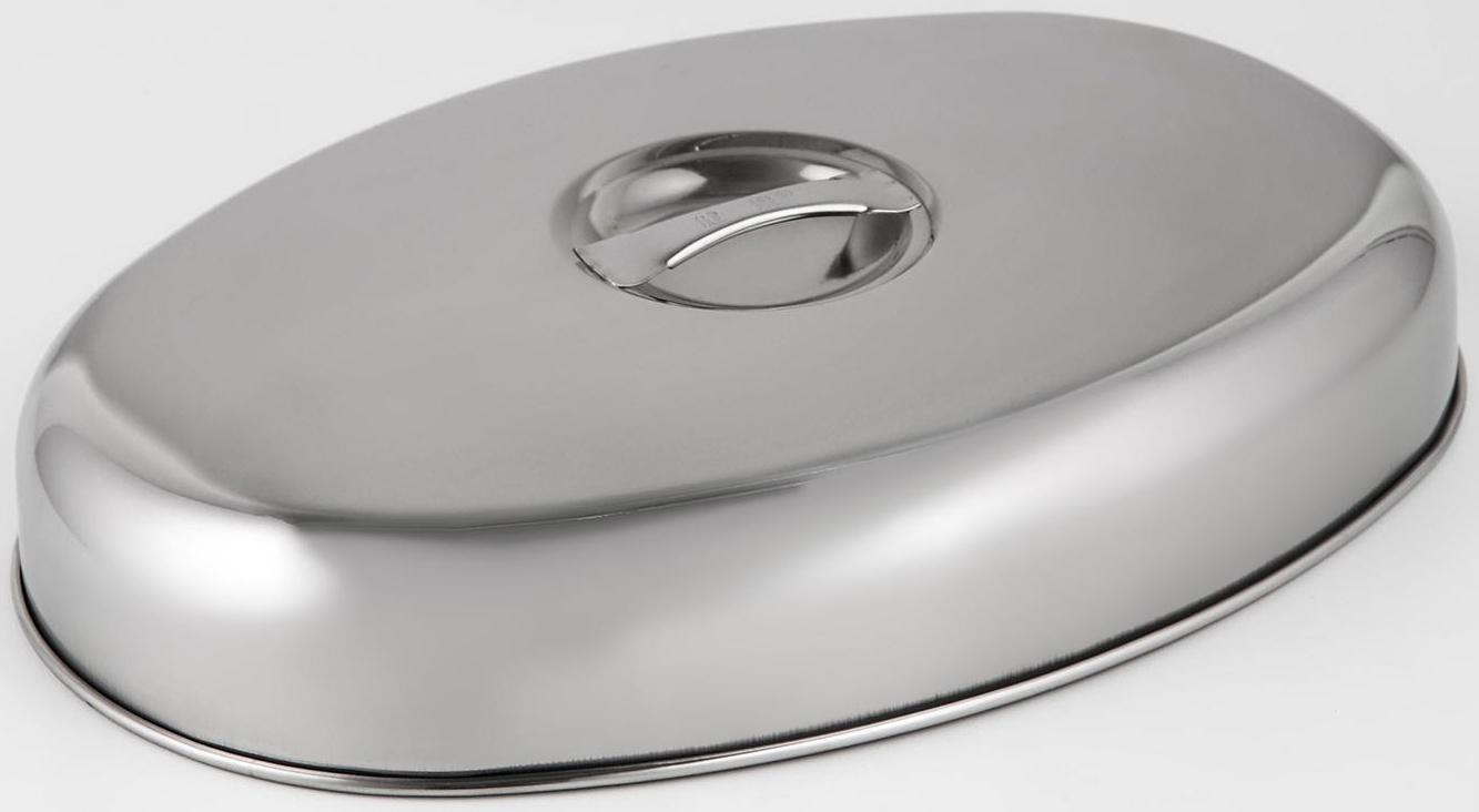 Крышка-Клош из нержавеющей стали, 27,5×19×4 см, овальная