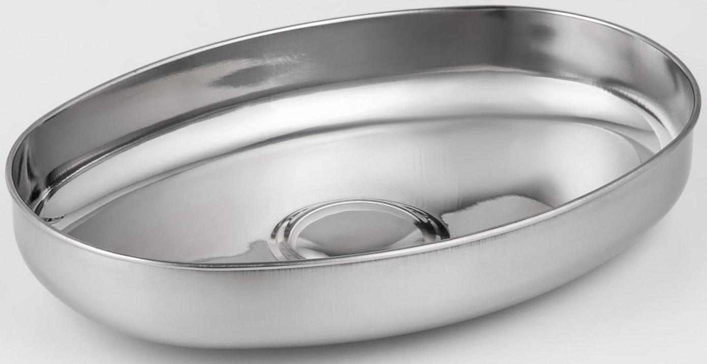 Крышка-Клош из нержавеющей стали, 27,5×19×4 см, овальная