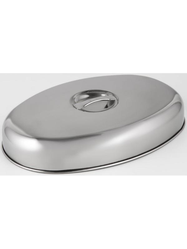 Крышка-Клош из нержавеющей стали, 27,5×19×4 см, овальная