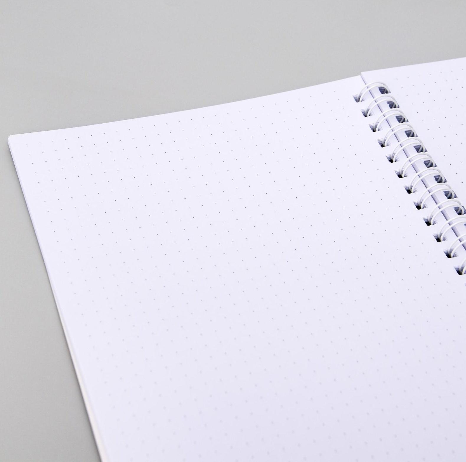 Тетрадь А5 на гребне, в твердой обложке с тиснением, 60 листов,  