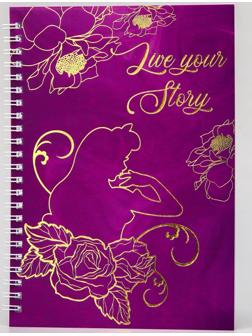 Тетрадь А5 на гребне, в твердой обложке с тиснением, 60 листов,  