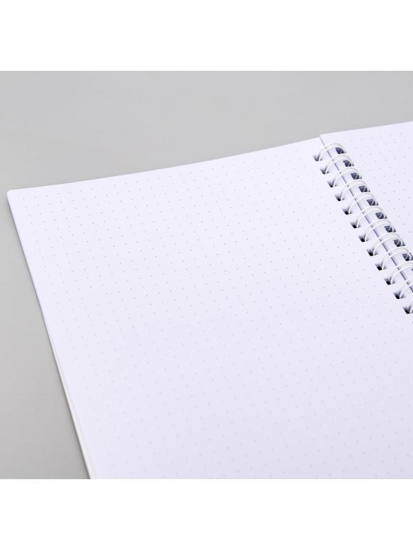 Тетрадь А5 на гребне, в твердой обложке с тиснением, 60 листов,  