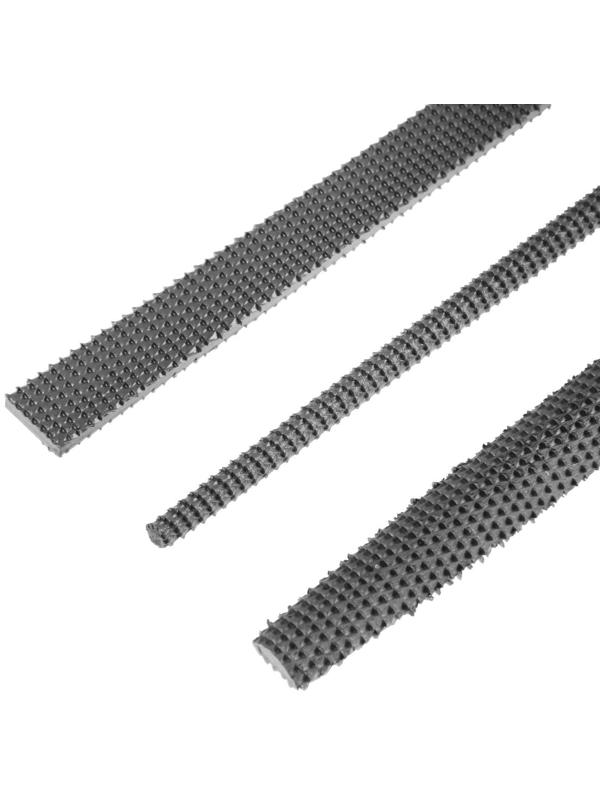 Набор рашпилей ТУНДРА, сталь У10, пластиковые рукоятки, 200 мм, 3 шт.