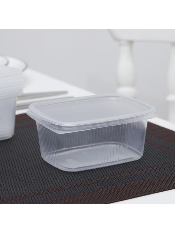 Набор контейнеров, 250 мл, 10,8×8,2 см, 5 шт, с крышкой, цвет прозрачный