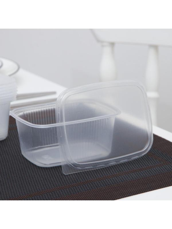 Набор контейнеров, 250 мл, 10,8×8,2 см, 5 шт, с крышкой, цвет прозрачный