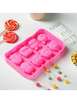 Форма для леденцов Доляна «Собакены», 16,2×10,5×1,7 см, 8 ячеек, цвет МИКС