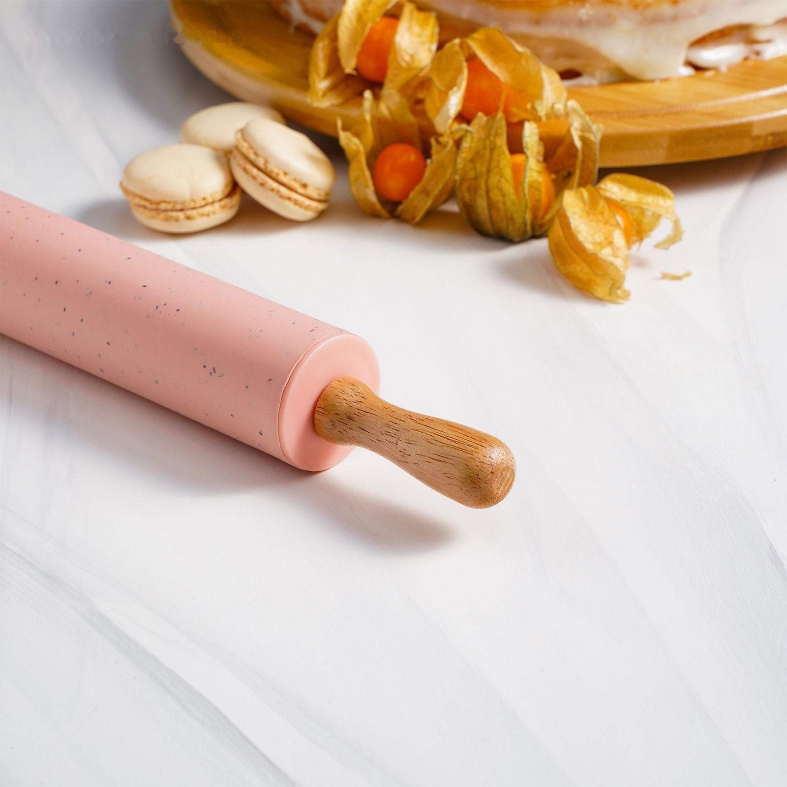 Скалка «Конфетти», 30×4,3 см, рабочая часть 17 см, цвет розовый