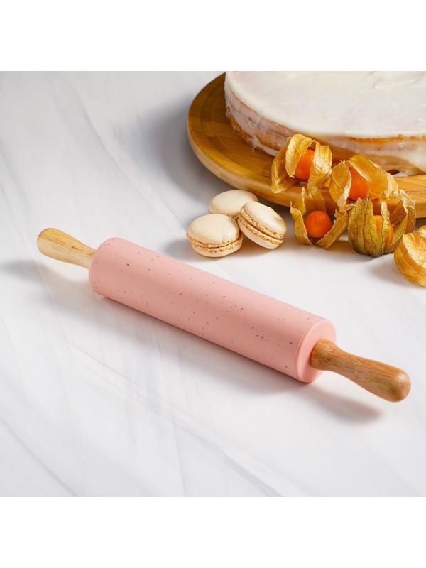 Скалка «Конфетти», 30×4,3 см, рабочая часть 17 см, цвет розовый