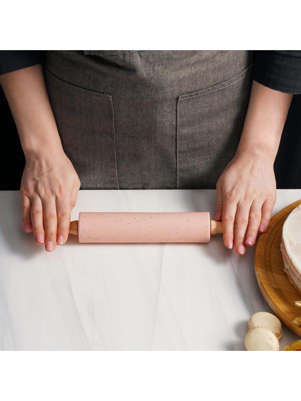 Скалка «Конфетти», 30×4,3 см, рабочая часть 17 см, цвет розовый