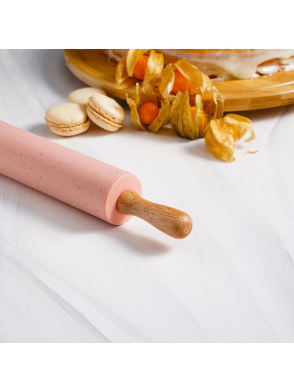 Скалка «Конфетти», 30×4,3 см, рабочая часть 17 см, цвет розовый