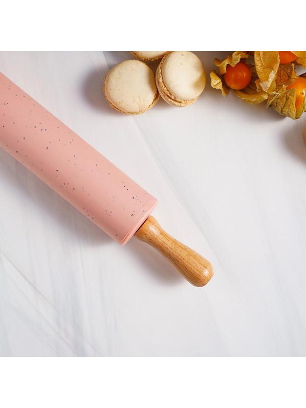 Скалка «Конфетти», 30×4,3 см, рабочая часть 17 см, цвет розовый