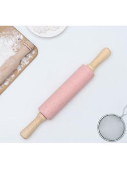 Скалка «Конфетти», 38×5,2 см, рабочая часть 19,5 см, цвет розовый