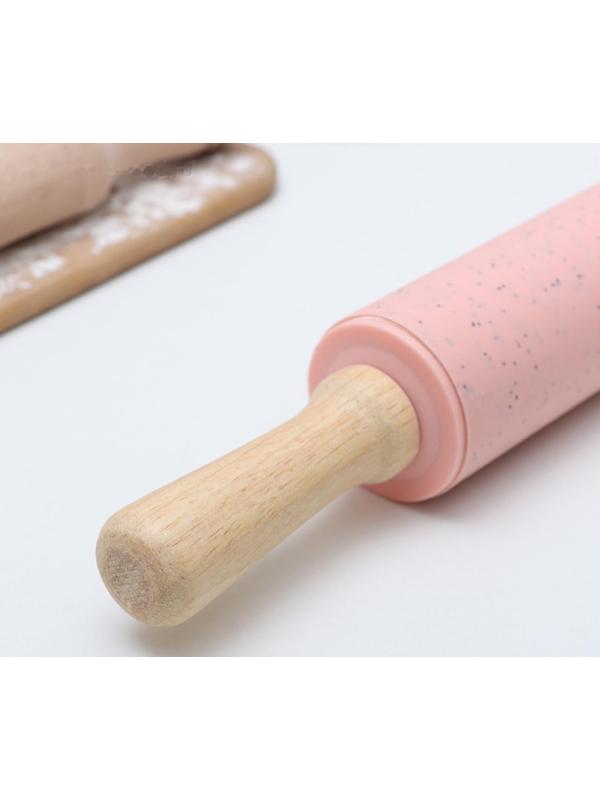 Скалка «Конфетти», 38×5,2 см, рабочая часть 19,5 см, цвет розовый