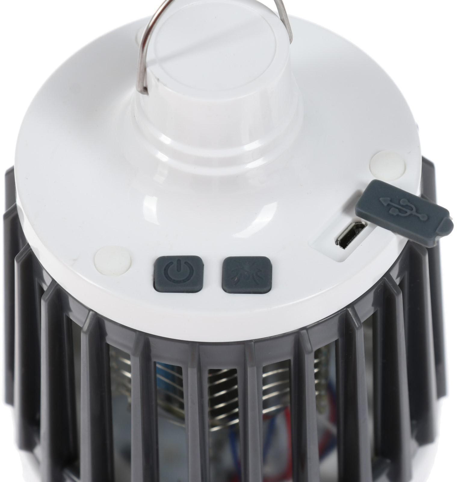 Уничтожитель насекомых LRI-37, портативный, фонарь, от USB, АКБ, серый