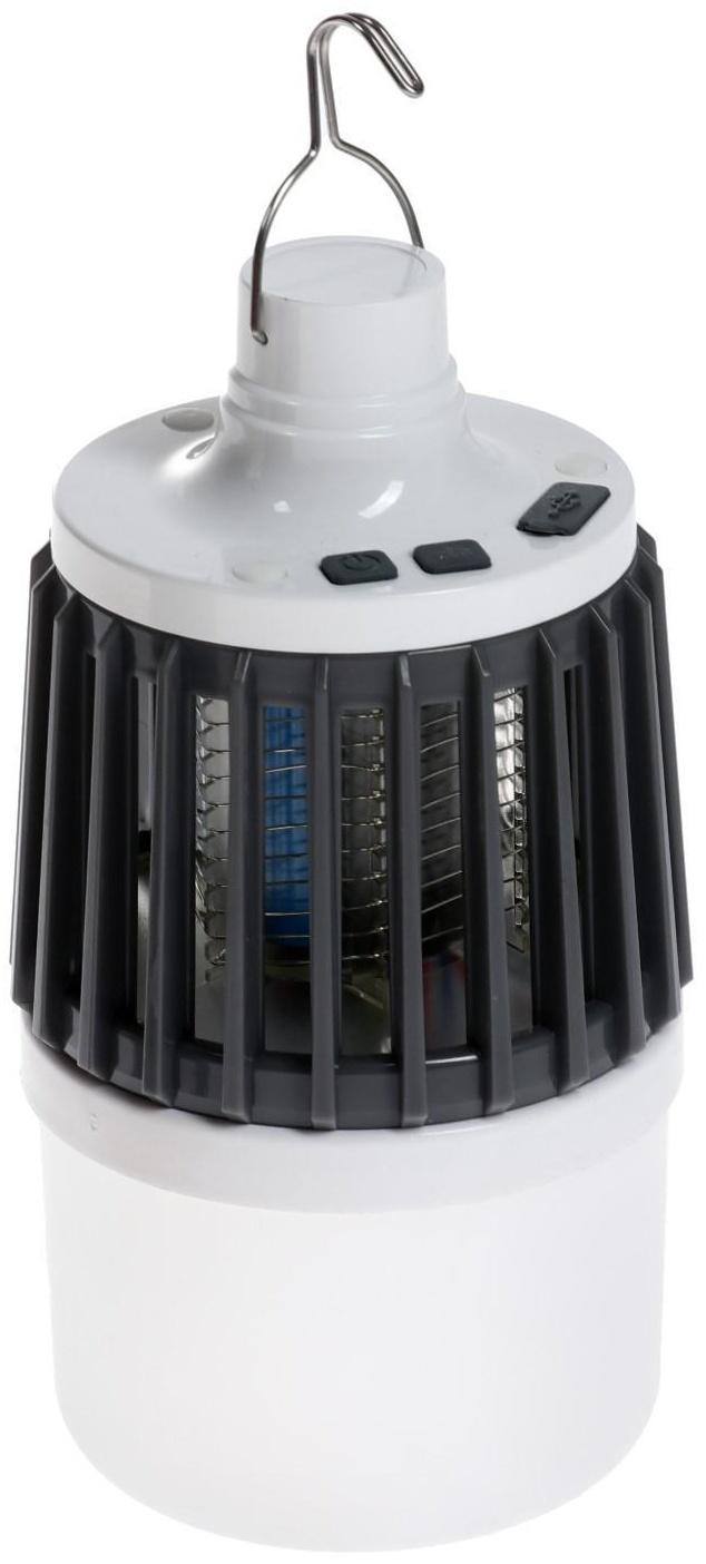 Уничтожитель насекомых LRI-37, портативный, фонарь, от USB, АКБ, серый