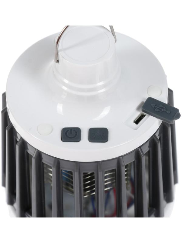 Уничтожитель насекомых LRI-37, портативный, фонарь, от USB, АКБ, серый