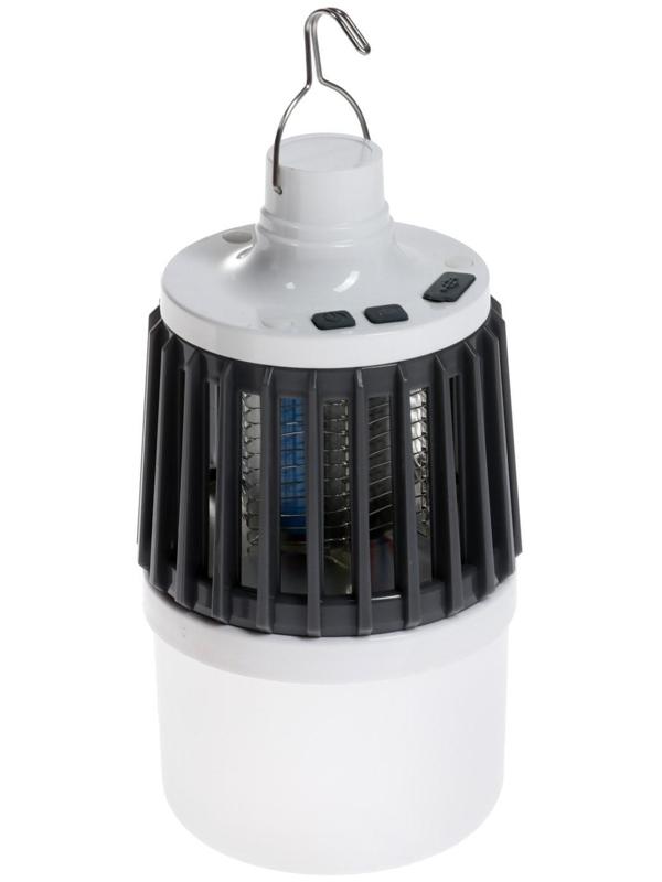 Уничтожитель насекомых LRI-37, портативный, фонарь, от USB, АКБ, серый