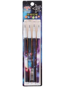 Набор карандашей секционных чернографитных 4 штуки Космос