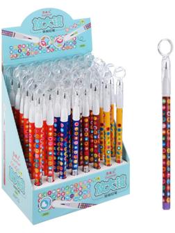 Карандаш секционный чернографитный с лупой, корпус МИКС