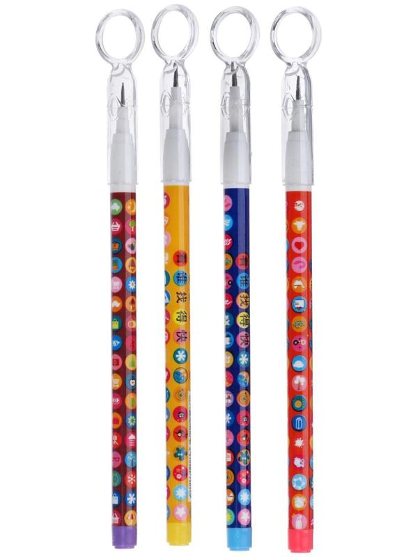 Карандаш секционный чернографитный с лупой, корпус МИКС