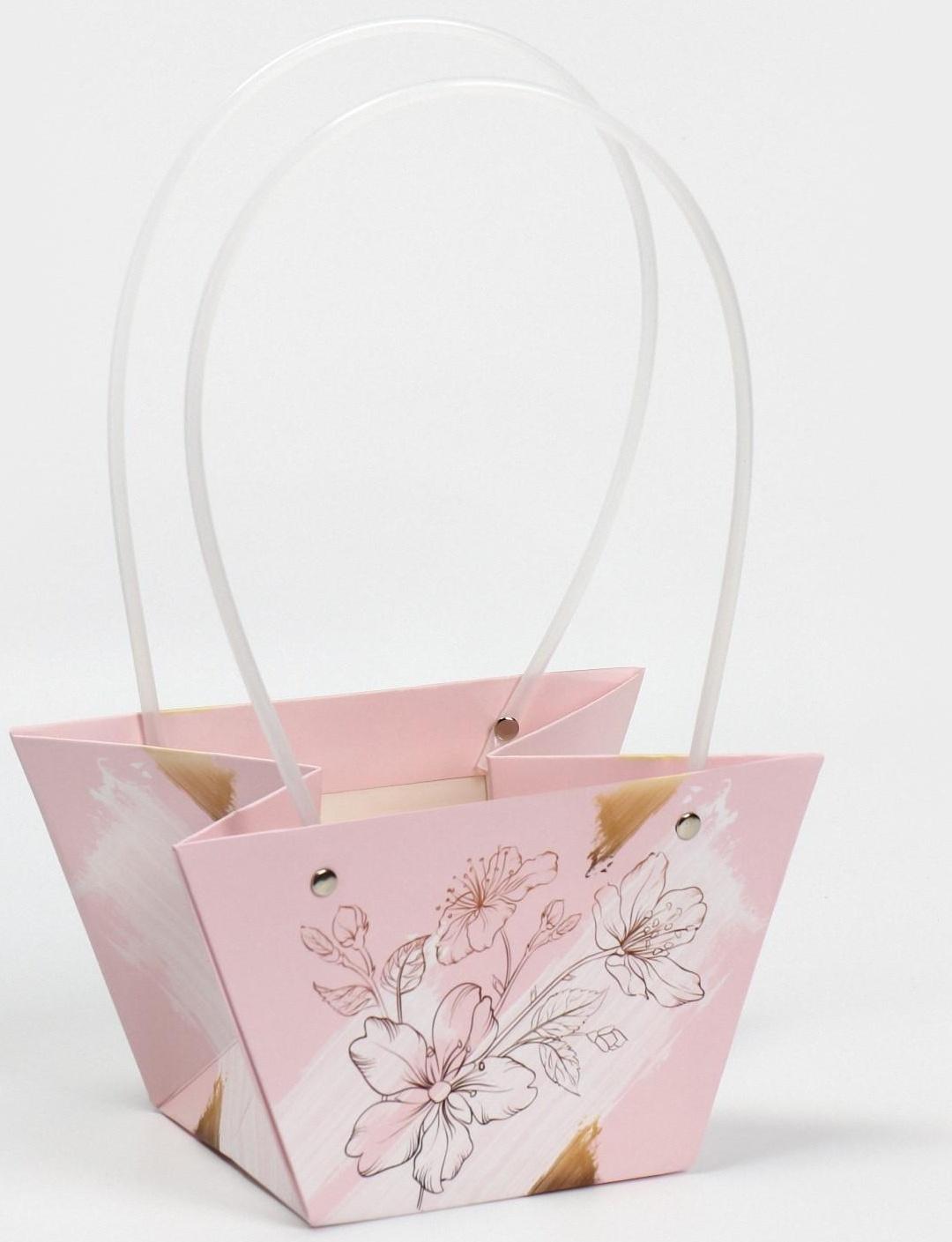 Пакет влагостойкий для цветов «Нежность», 20 х 12 х 20 см