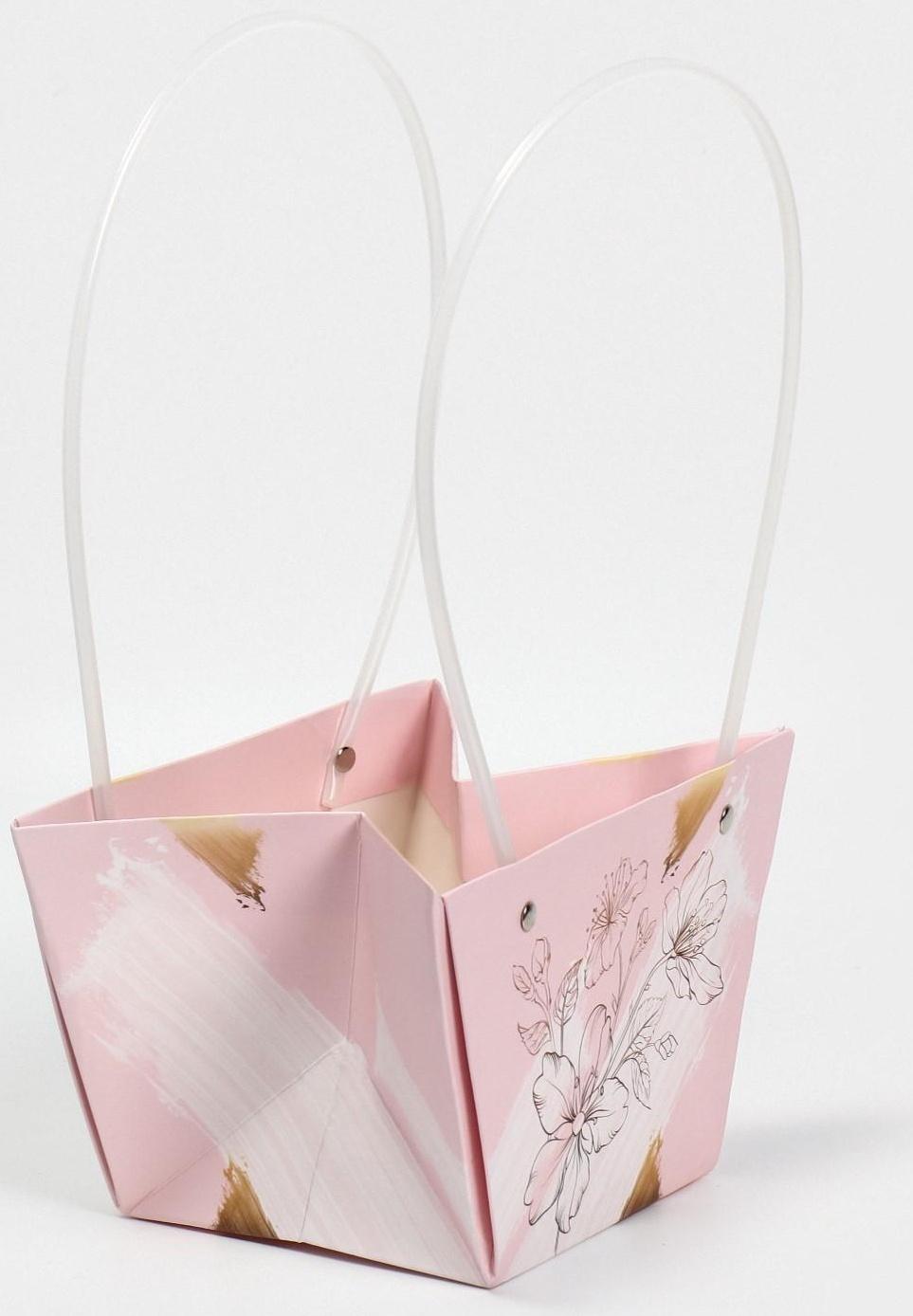 Пакет влагостойкий для цветов «Нежность», 20 х 12 х 20 см