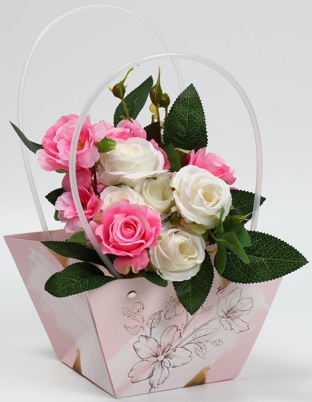 Пакет влагостойкий для цветов «Нежность», 20 х 12 х 20 см