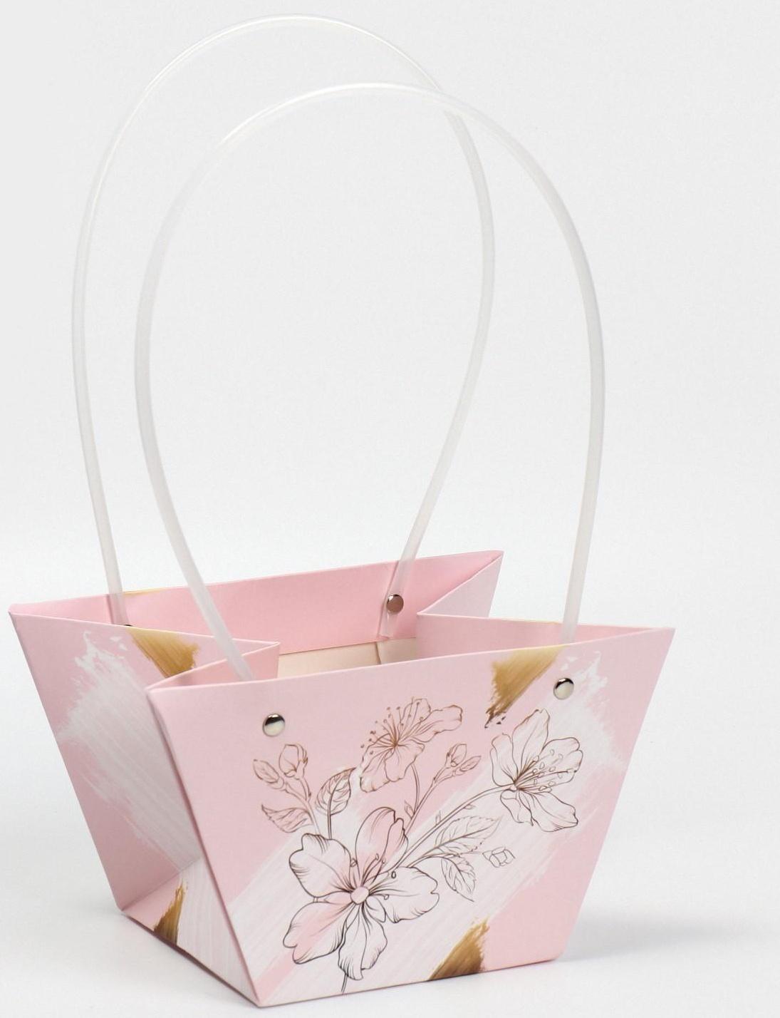 Пакет влагостойкий для цветов «Нежность», 20 х 12 х 20 см