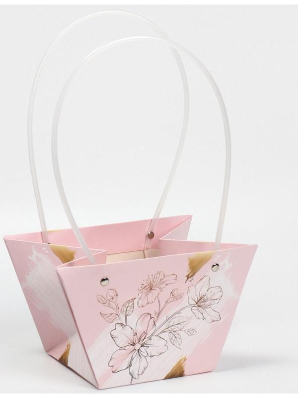 Пакет влагостойкий для цветов «Нежность», 20 х 12 х 20 см