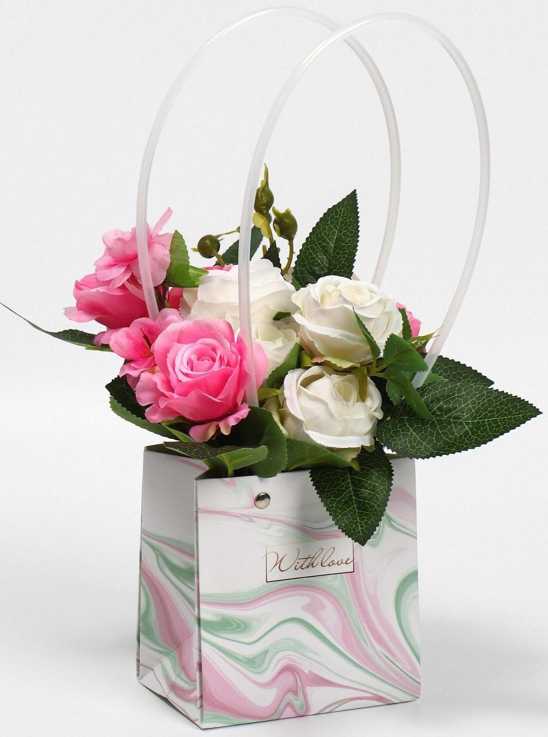Пакет влагостойкий для цветов With love, 11,5 х 12 х 8 см