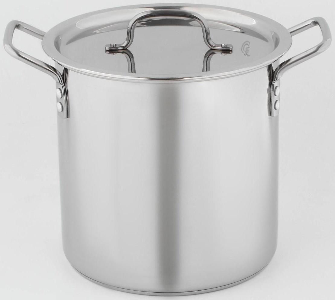 Кастрюля «Общепит», 11 л, d=25 см, h=34 см, металлическая крышка, с теплораспределительным слоем