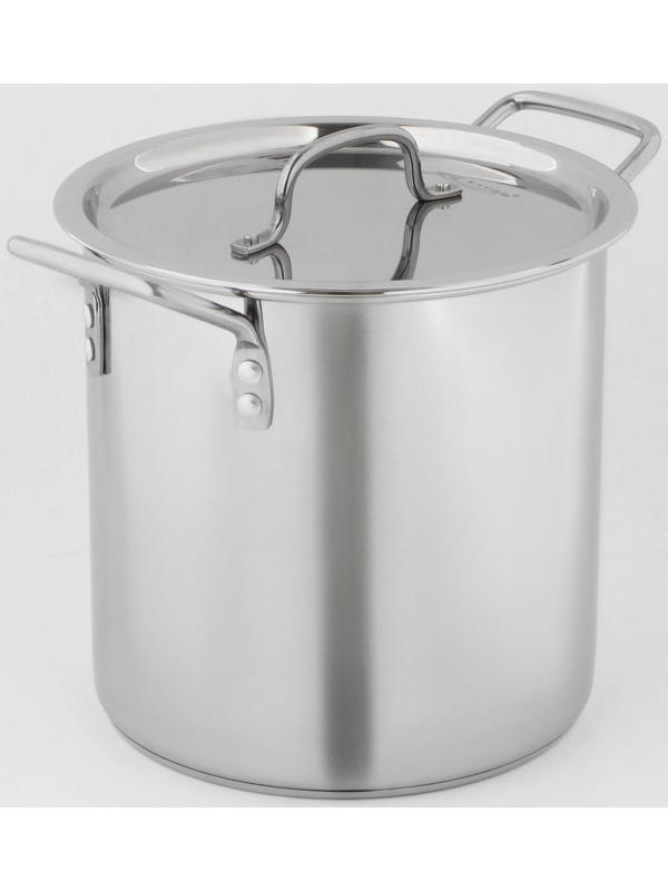 Кастрюля «Общепит», 11 л, d=25 см, h=34 см, металлическая крышка, с теплораспределительным слоем