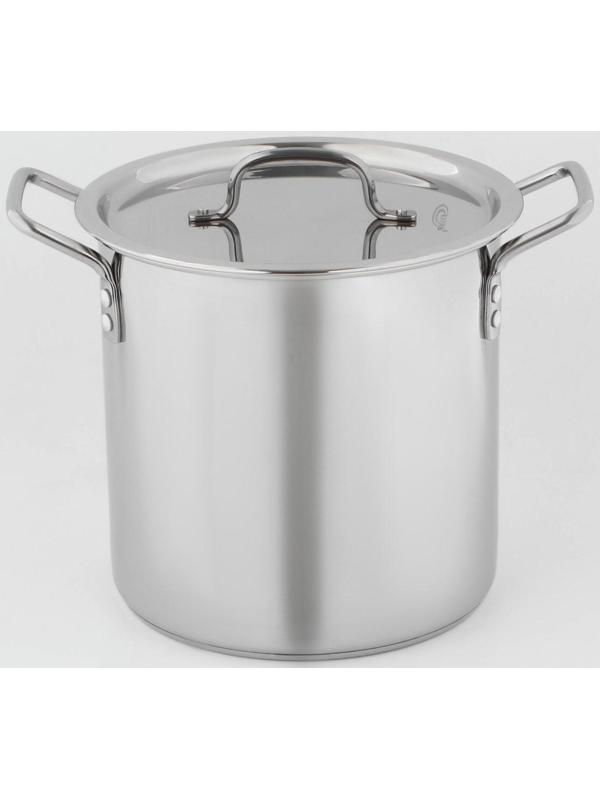 Кастрюля «Общепит», 11 л, d=25 см, h=34 см, металлическая крышка, с теплораспределительным слоем