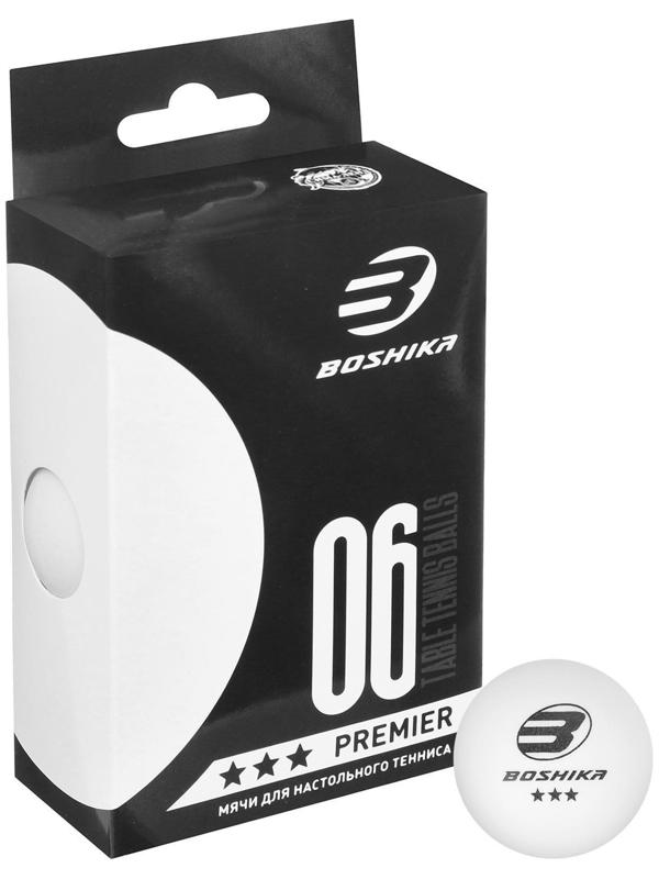 Набор мячей для настольного тенниса Premier 3*** (набор 6 шт), цвет белый