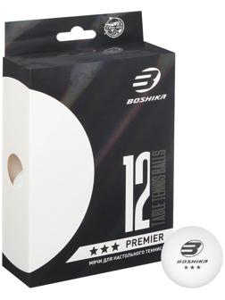 Набор мячей для настольного тенниса Premier 3*** (набор 12 шт), цвет белый
