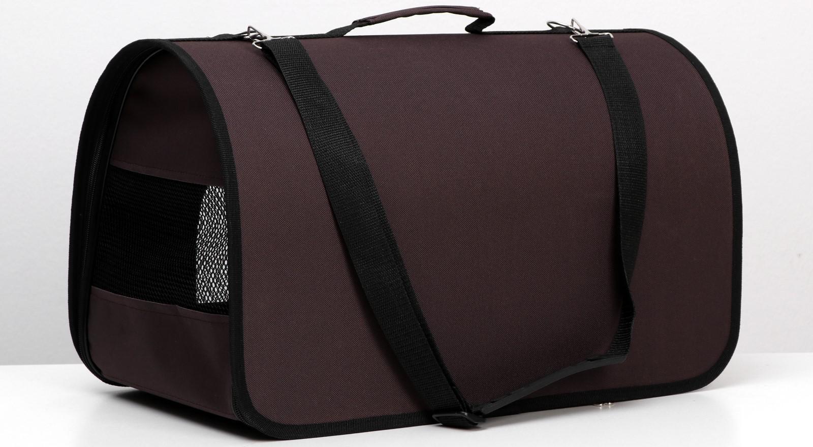 Сумка-переноска с 2 входами, 46 х 28,5 х 30 см, коричневая