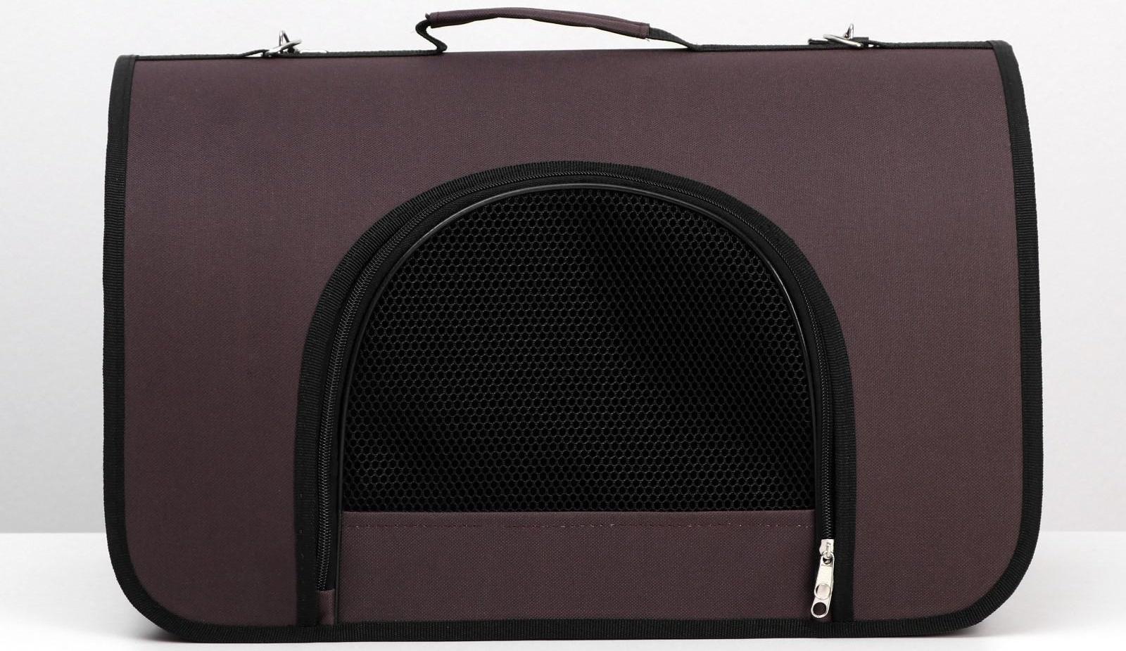 Сумка-переноска с 2 входами, 46 х 28,5 х 30 см, коричневая