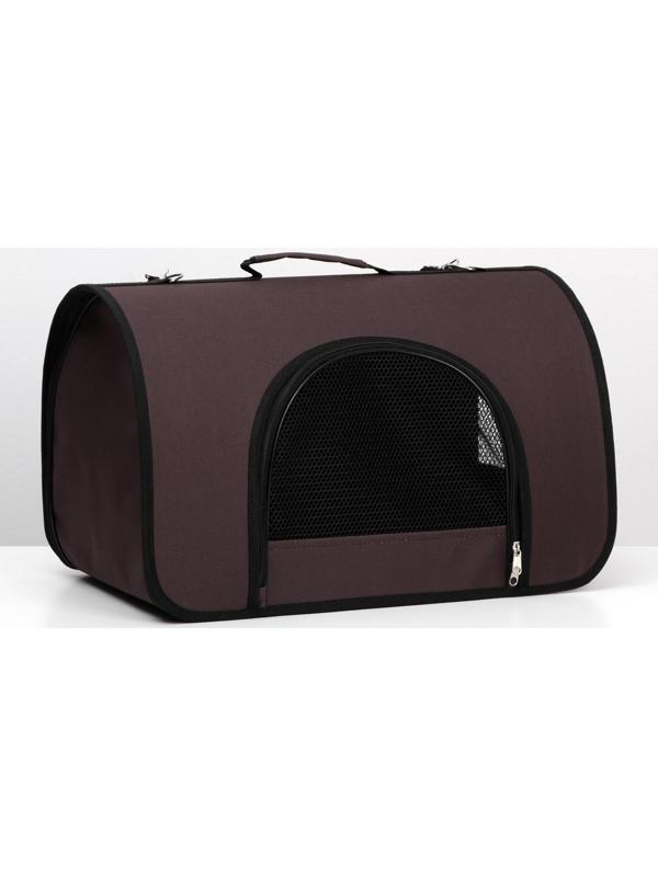 Сумка-переноска с 2 входами, 46 х 28,5 х 30 см, коричневая