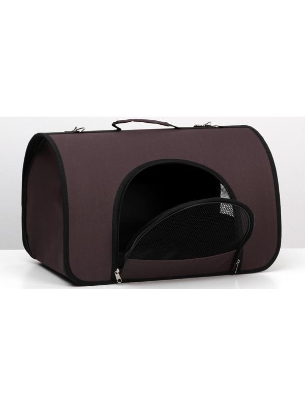 Сумка-переноска с 2 входами, 46 х 28,5 х 30 см, коричневая