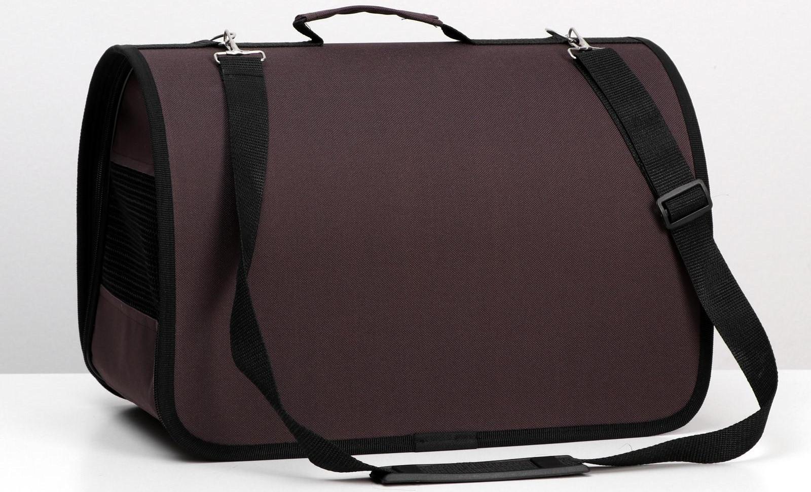 Сумка-переноска с 2 входами, 40 х 25 х 28 см, коричневая