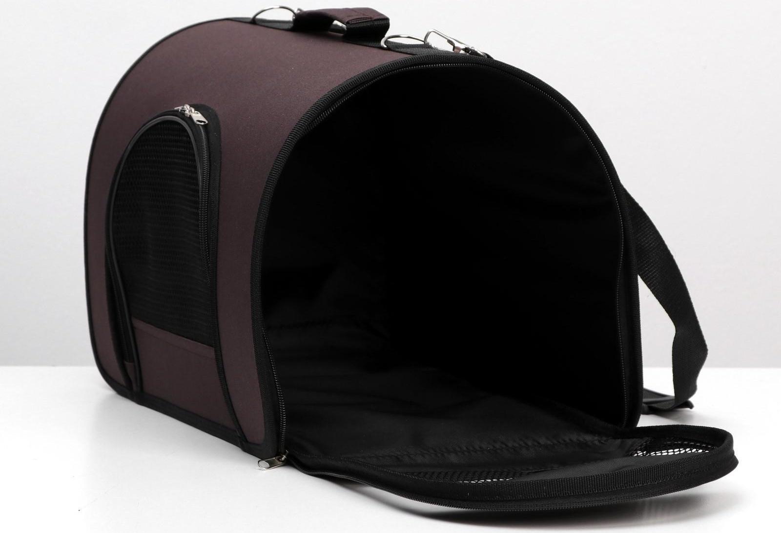 Сумка-переноска с 2 входами, 40 х 25 х 28 см, коричневая