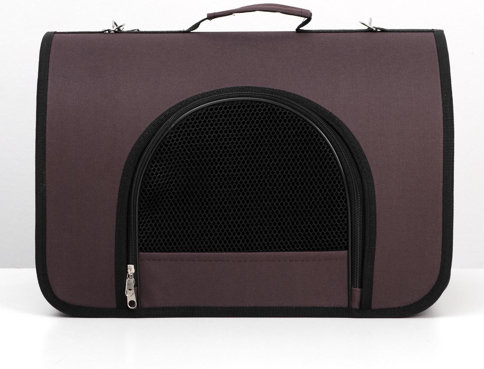 Сумка-переноска с 2 входами, 40 х 25 х 28 см, коричневая