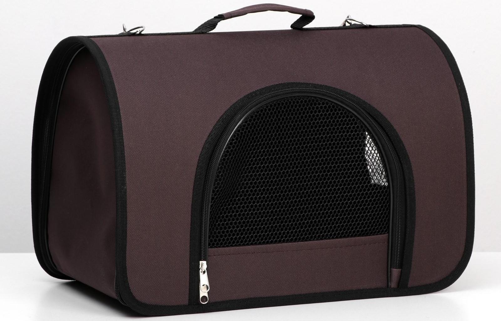 Сумка-переноска с 2 входами, 40 х 25 х 28 см, коричневая