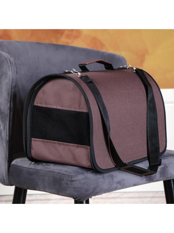 Сумка-переноска с 2 входами, 40 х 25 х 28 см, коричневая