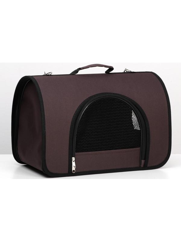 Сумка-переноска с 2 входами, 40 х 25 х 28 см, коричневая