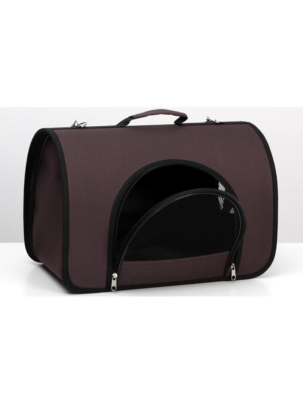 Сумка-переноска с 2 входами, 40 х 25 х 28 см, коричневая