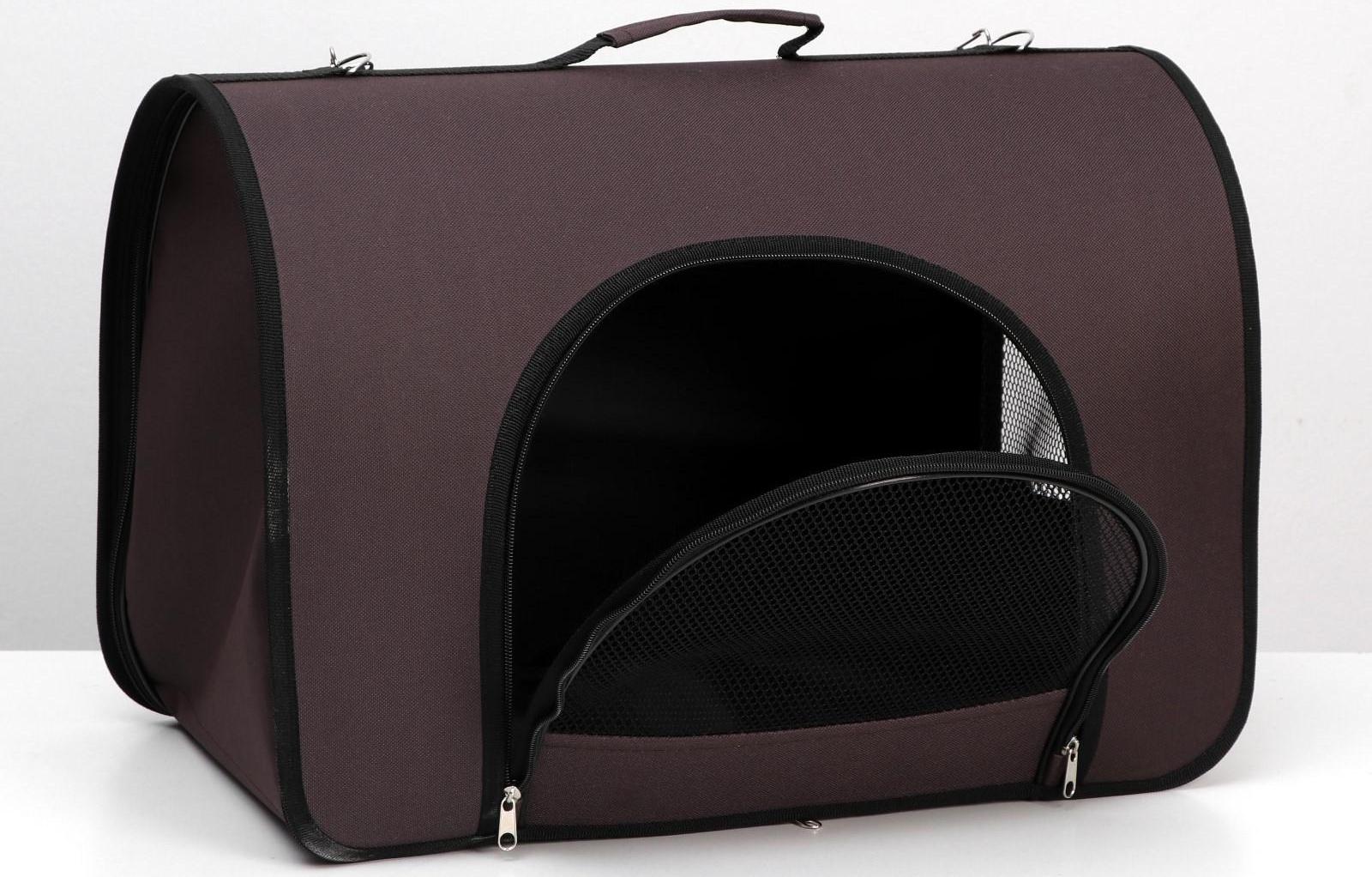 Сумка-переноска с 2 входами, 49 х 30 х 35 см, коричневая