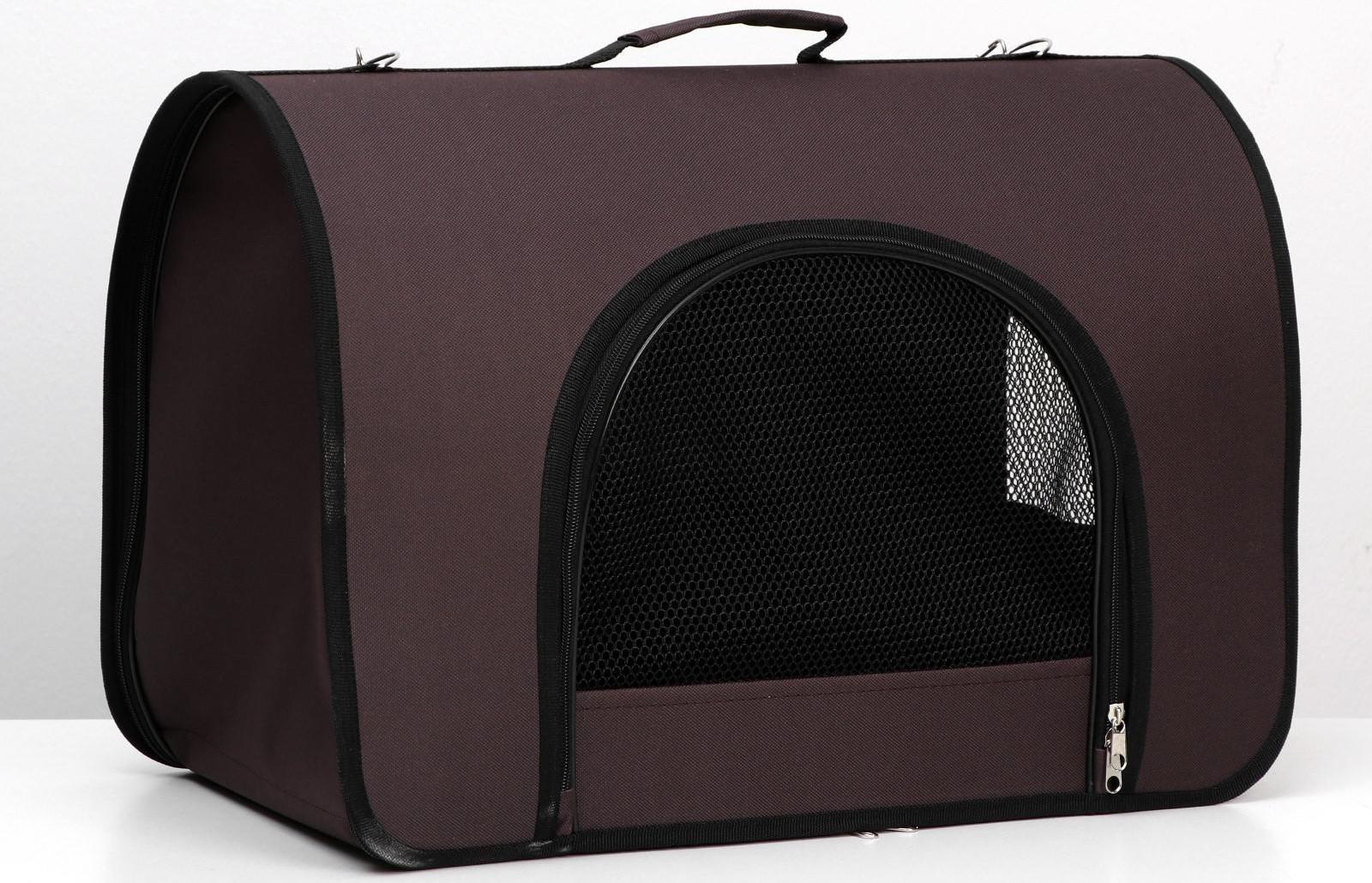 Сумка-переноска с 2 входами, 49 х 30 х 35 см, коричневая